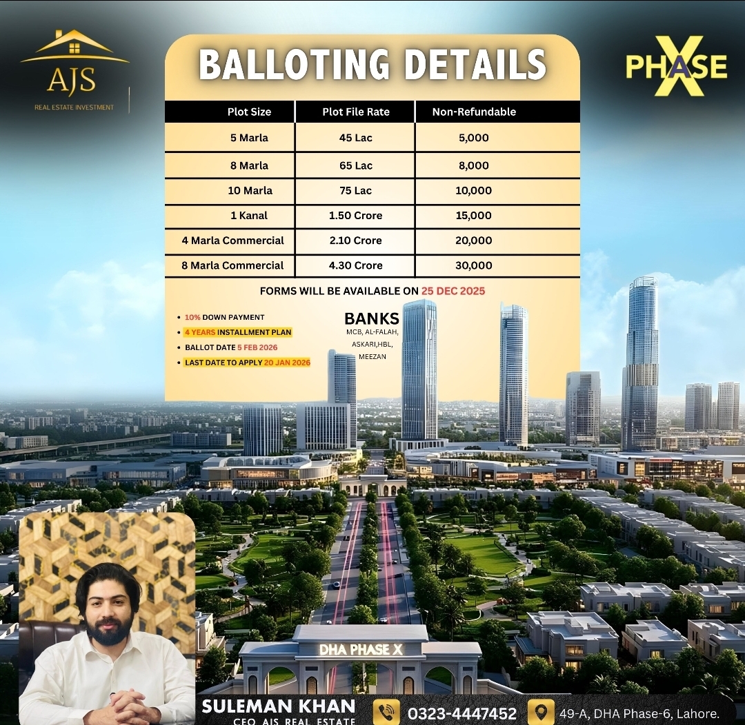 DHA LAHORE Files on instalmemts